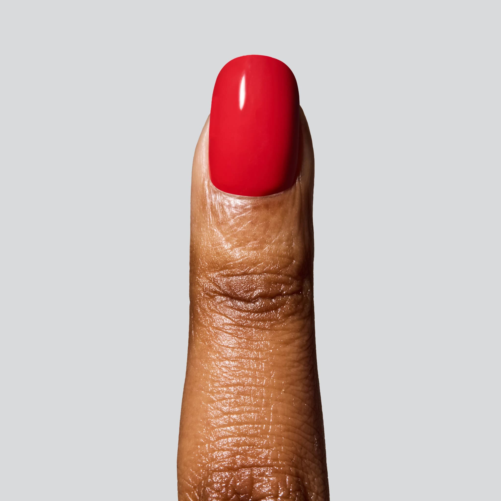 Classic Red Glaize Tips press-on nails up close